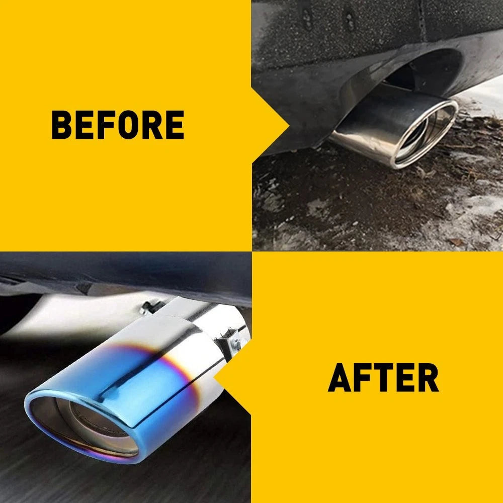 Car Tip Exhaust 2.5'' Inlet Stainless Steel Muffler Pipe Throat Universal Blue 6B93BC-57