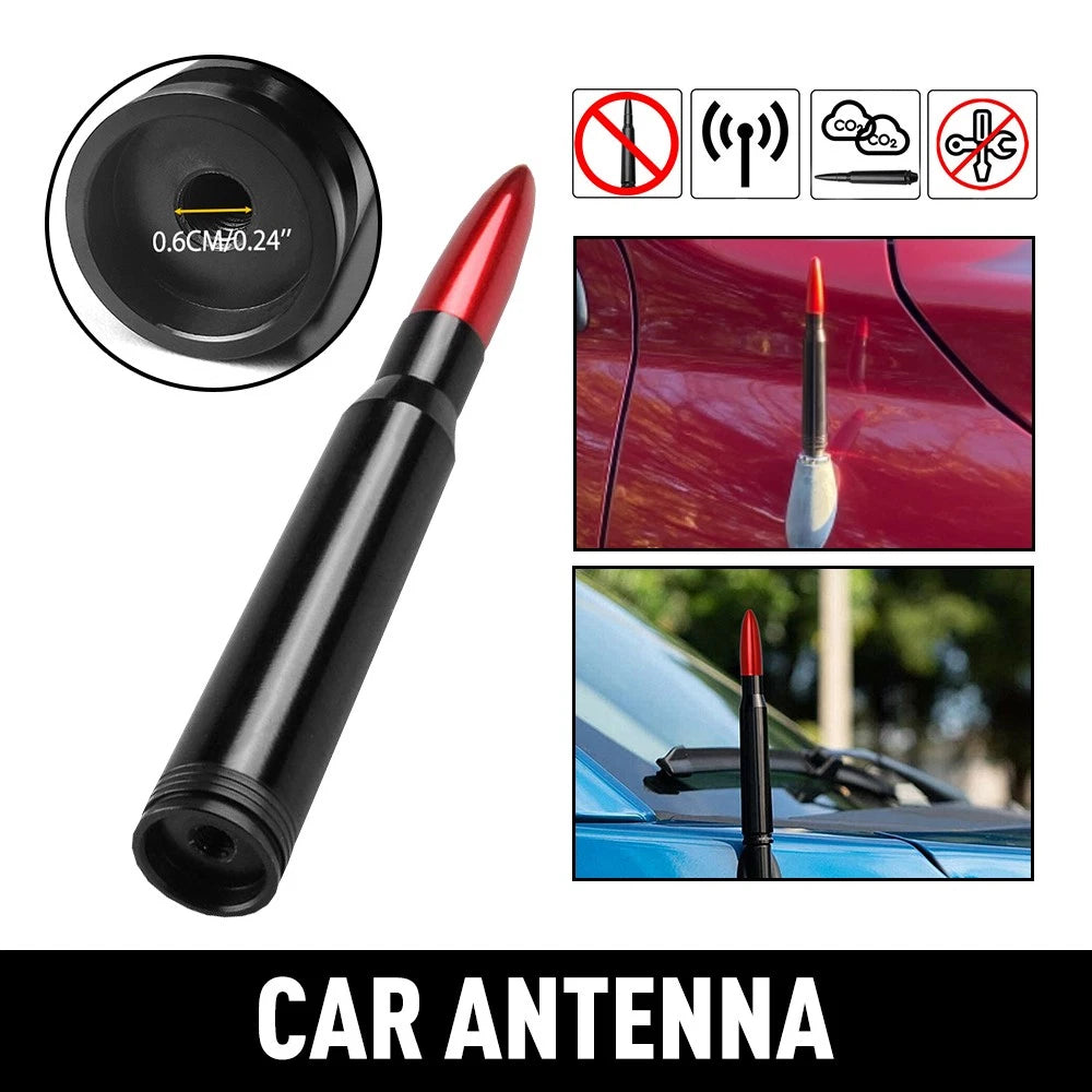 50 Cal Aluminum Bullet Short Antenna Kit Red Fits For Dodge Ram 1500 2500 3500 A 6B93BC-57