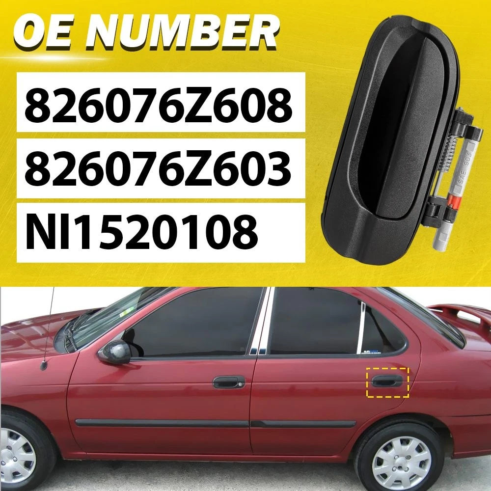 Outside Exterior Door Handle Black Rear Left Side LH For 2000-06 Nissan Sentra A 6B93BC-57