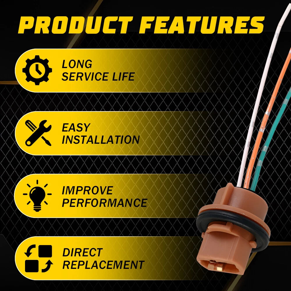 Flosser Pigtail Wire 2644 Female Socket 7443 Two Harness Front Turn Signal Lamp 6B93BC-57