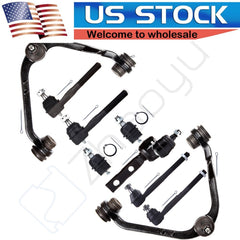 9pcs For 97-02 Ford Expedition RWD Front Upper Control Arms Ball Joints Tie Rod KOEEP