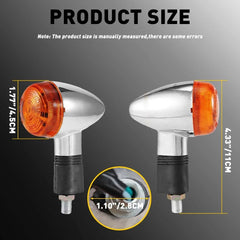 2x For Honda Motorcycle Amber Chrome LED Turn Signal Light Bullet Brake Blinker 6B93BC-57
