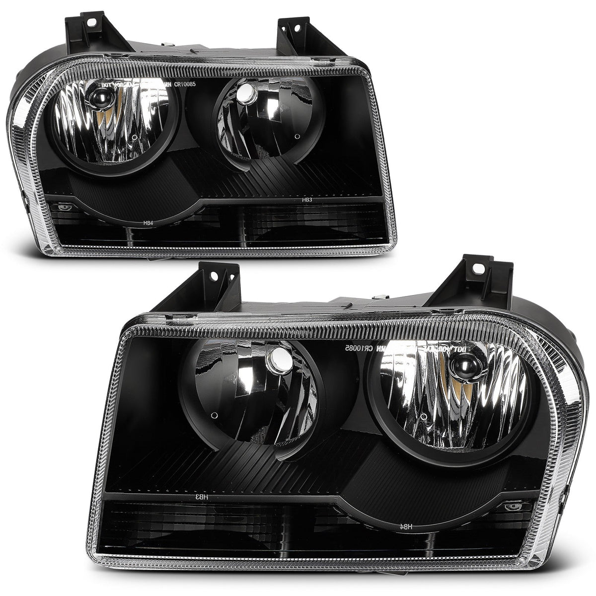 For Chrysler 300 2.7L 3.5L 2005-2010 Black Housing Headlights Assembly Pair 6B93BC-57