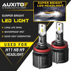 AUXITO H8 H9 H11 LED Headlight Bulbs Error Free 6000K Lighting Low Beam X1 EOA AUXITO