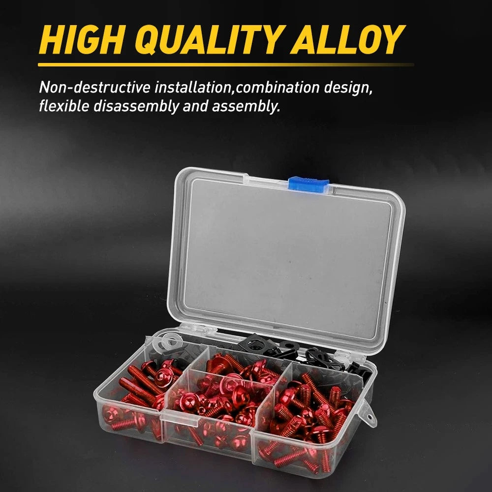 Red Complete Black Fairing Bolt Kit Body Screws Motorcycle replacement Part EOA 6B93BC-57