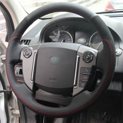 Leather Steering Wheel Hand-stitch on Wrap Cover For Land Rover Freelander 2 13+