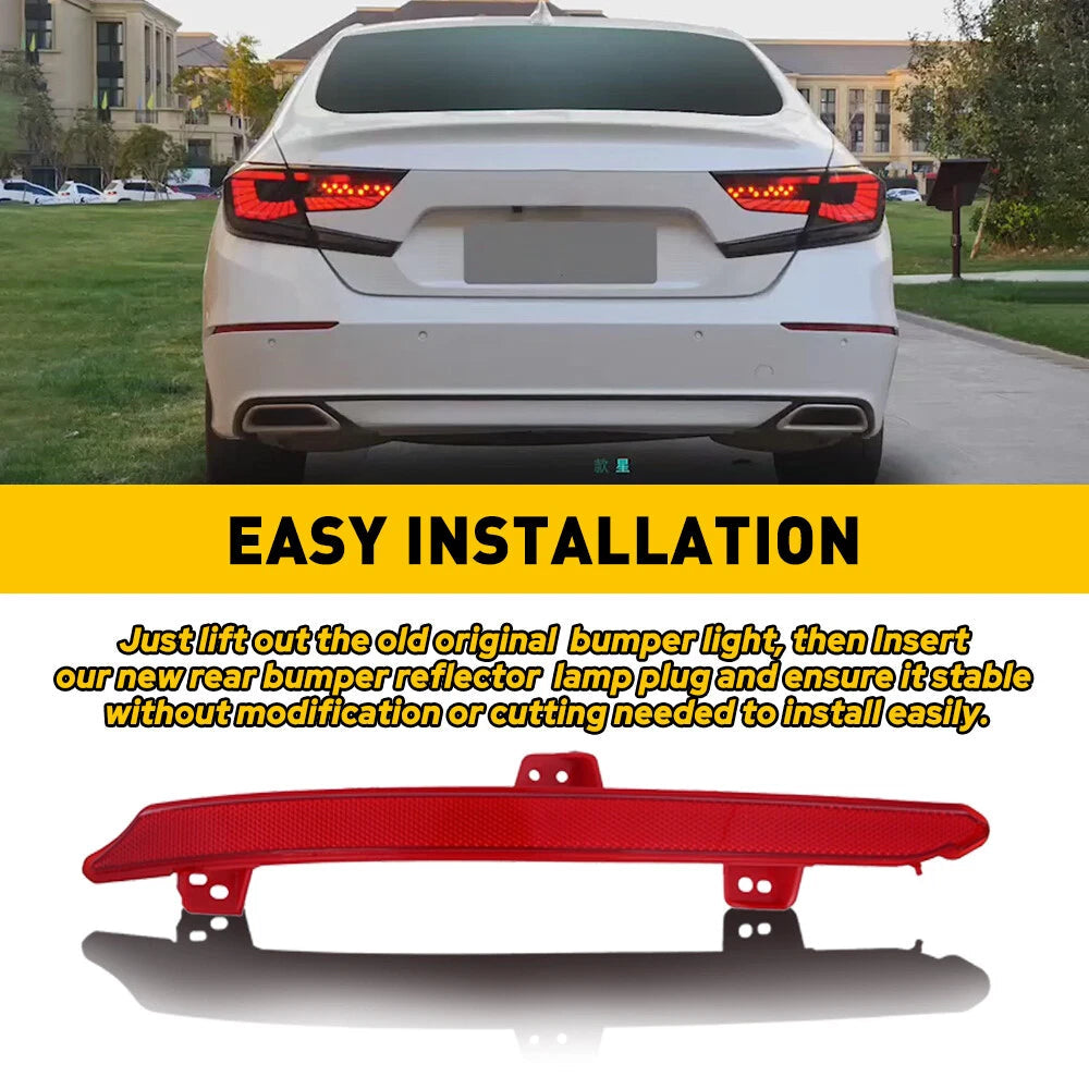 Left Driver Rear Bumper Light For 2018-2021 Honda Reflector Accord Tail Lamp USA 6B93BC-57