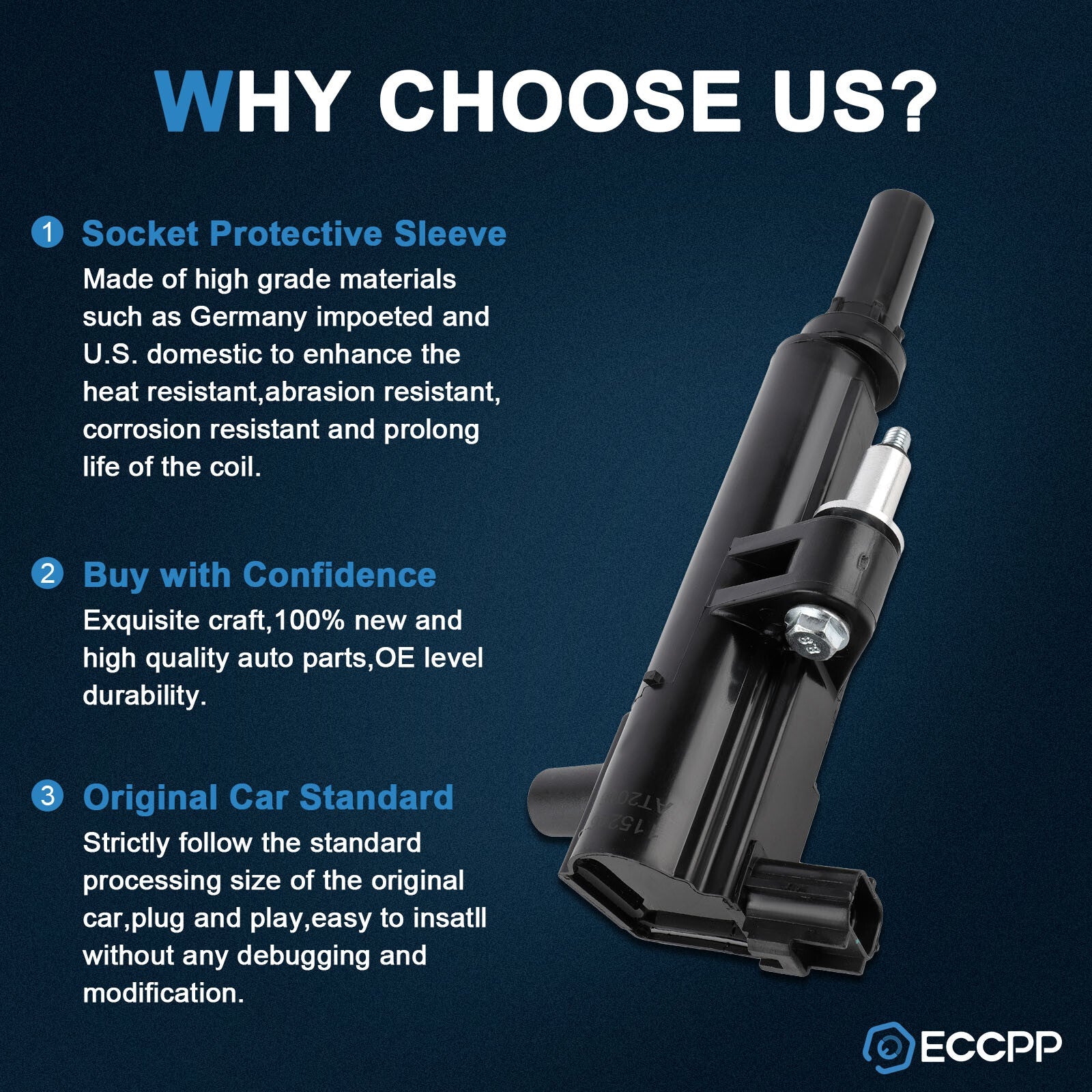 ECCPP 8 Ignition Coils For 2008-2009 Chrysler Aspen Dodge Dakota Durango V8 4.7L ECCPP