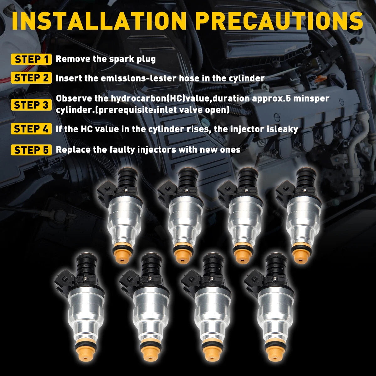 Set(8) 42lb 440cc Fuel Injectors for Chevy Camaro Corvette Impala 0280150558 EOA 6B93BC-57