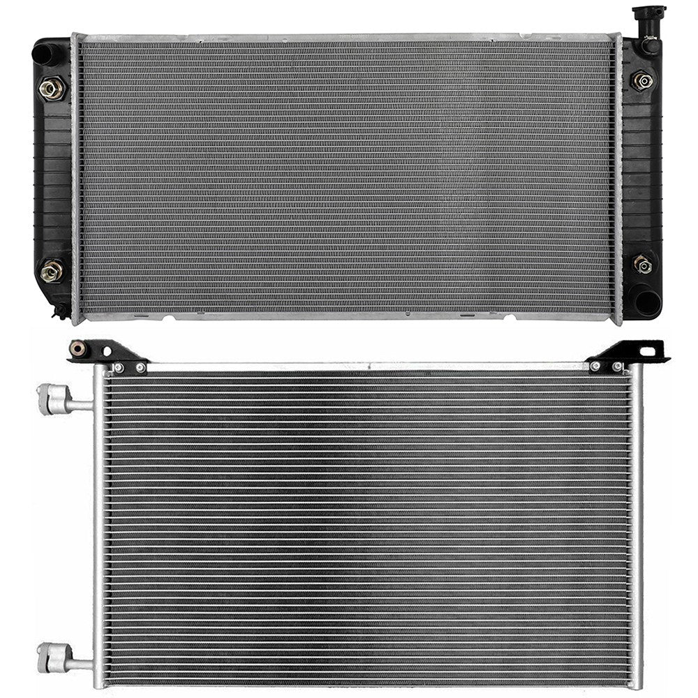 Aluminum Radiator & AC Condenser Cooling Kit For 01-04 Chevrolet Silverado 3500 6B93BC-57
