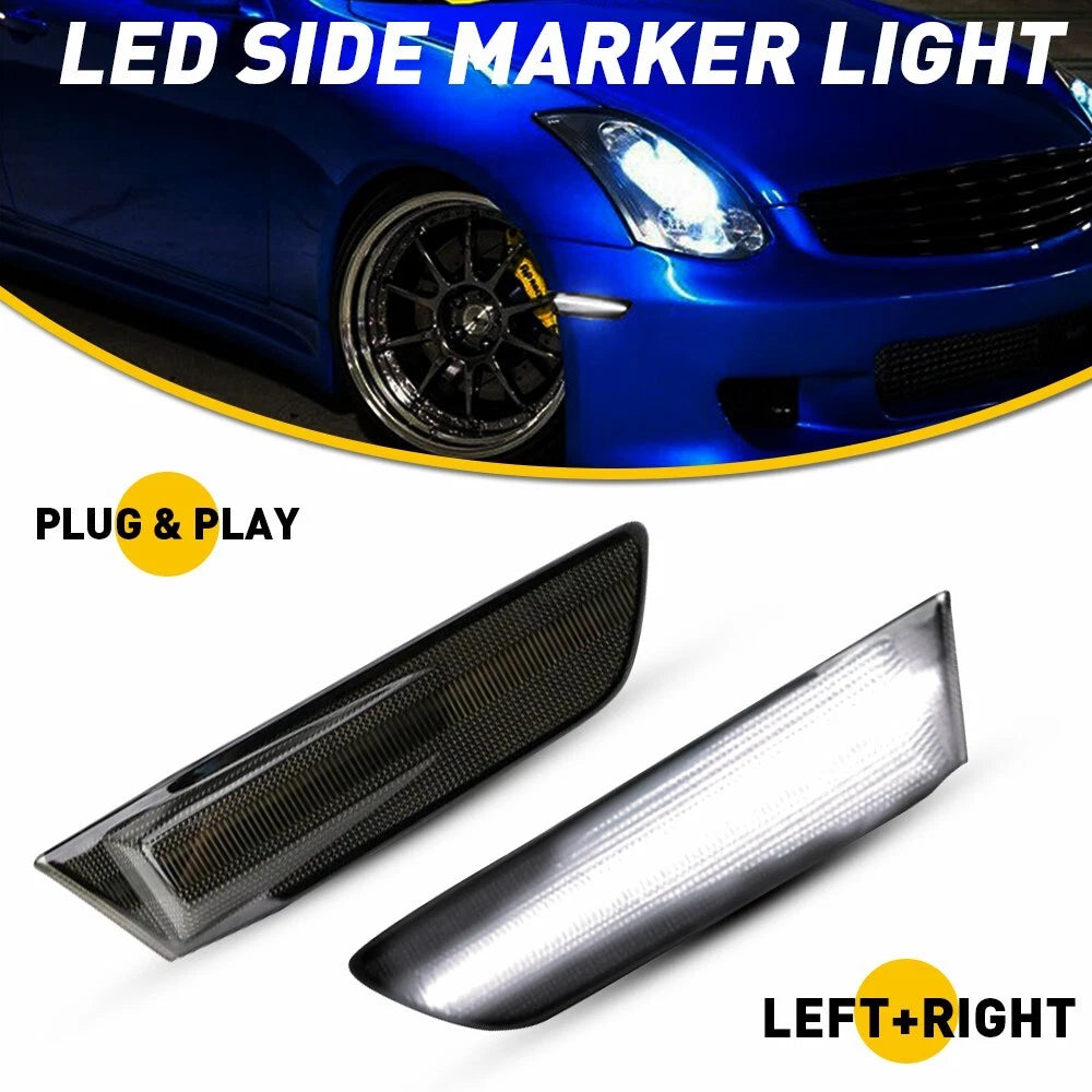 Sequential Switchback LED Side Marker Signal Lights For 03-07 Infiniti G35 Coupe 6B93BC-57