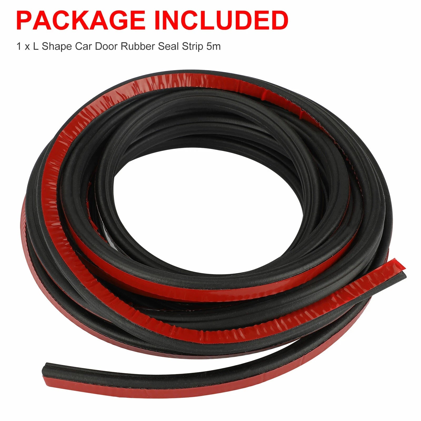 Universal Car Door Rubber Seal Weather Hollow Strip Weatherstrip 16FT 5M L-Shape 6B93BC-57