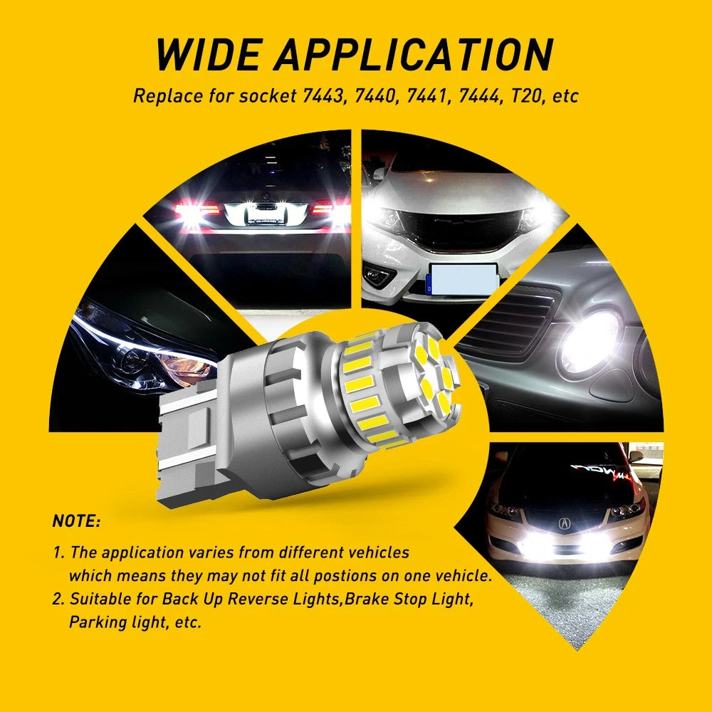 AUXITO 7443 7444 7440 LED Reverse Turn signal Parking Light Bulb White 6500K EOA AUXITO