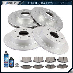 Front Rear Ceramic Brake Pads And Rotors For Honda Civic Si Hatchback 2004 -2005 KOEEP