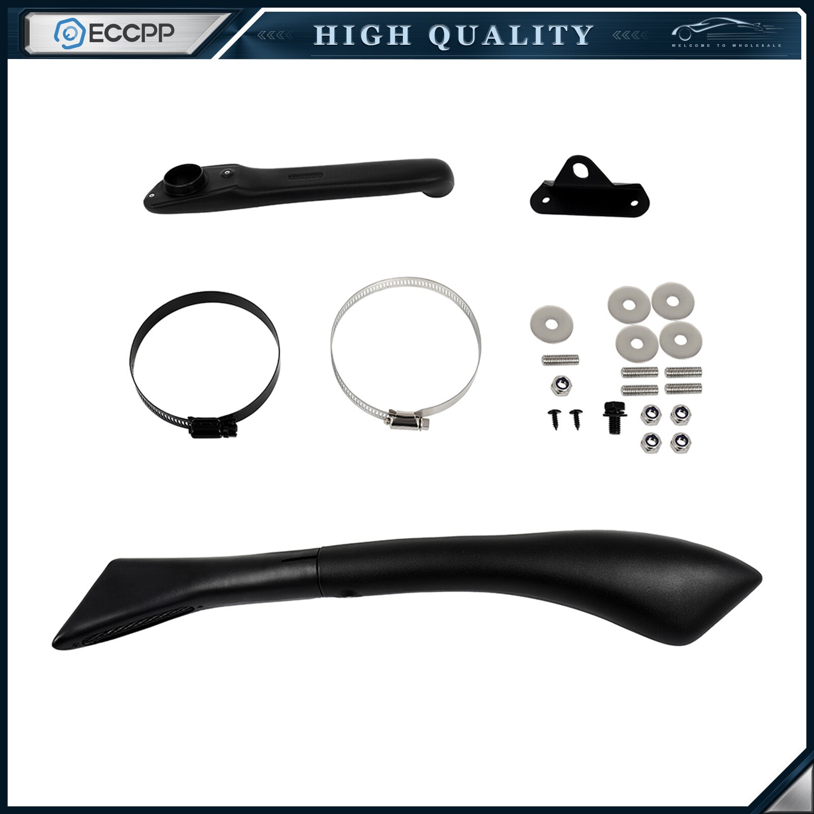 Snorkel Kit Air Intake Wedge Head Black For 2015-On Toyota Hilux N80 Gun126R 6B93BC-57