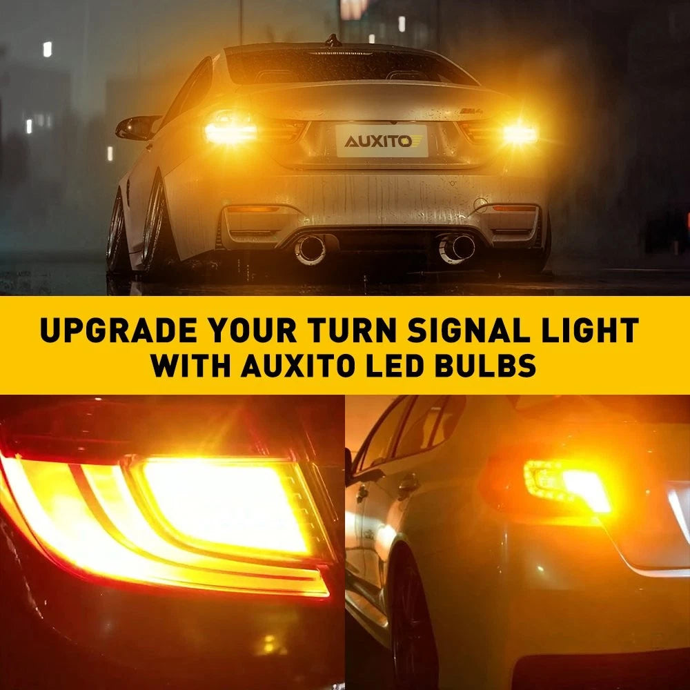 AUXITO Yellow 7443 7440 LED Turn Signal Parking Light Corner Bulbs Amber 6T EOA AUXITO
