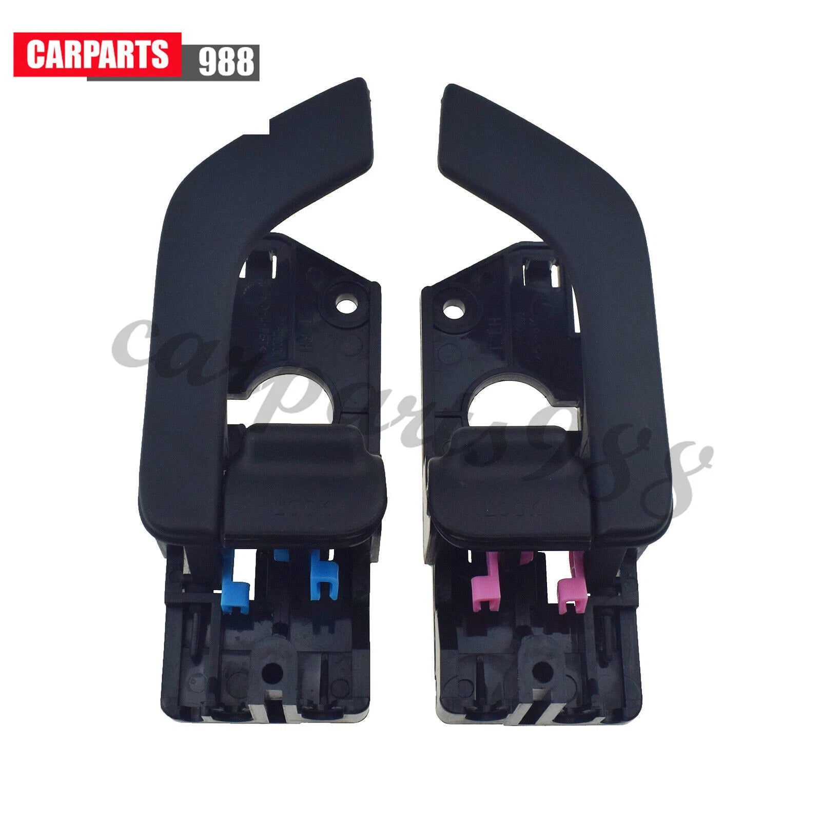 Pair Left Right Black Inside Door Handle + Bezel for 2003-2008 Hyundai Tiburon 6B93BC-57