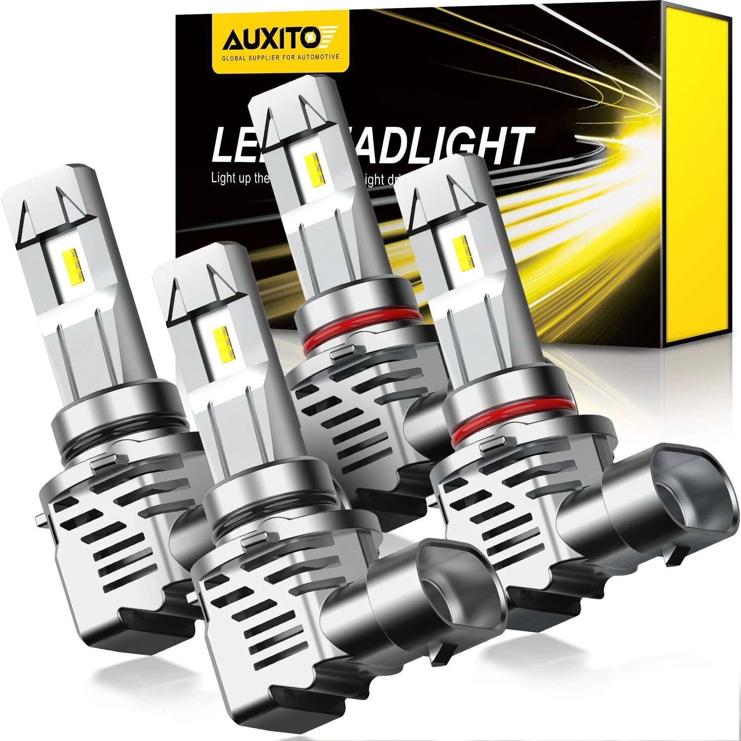4X AUXITO 9005 9006 LED Headlight Kit Bulb High Low Beam Super White M3 US EOA AUXITO