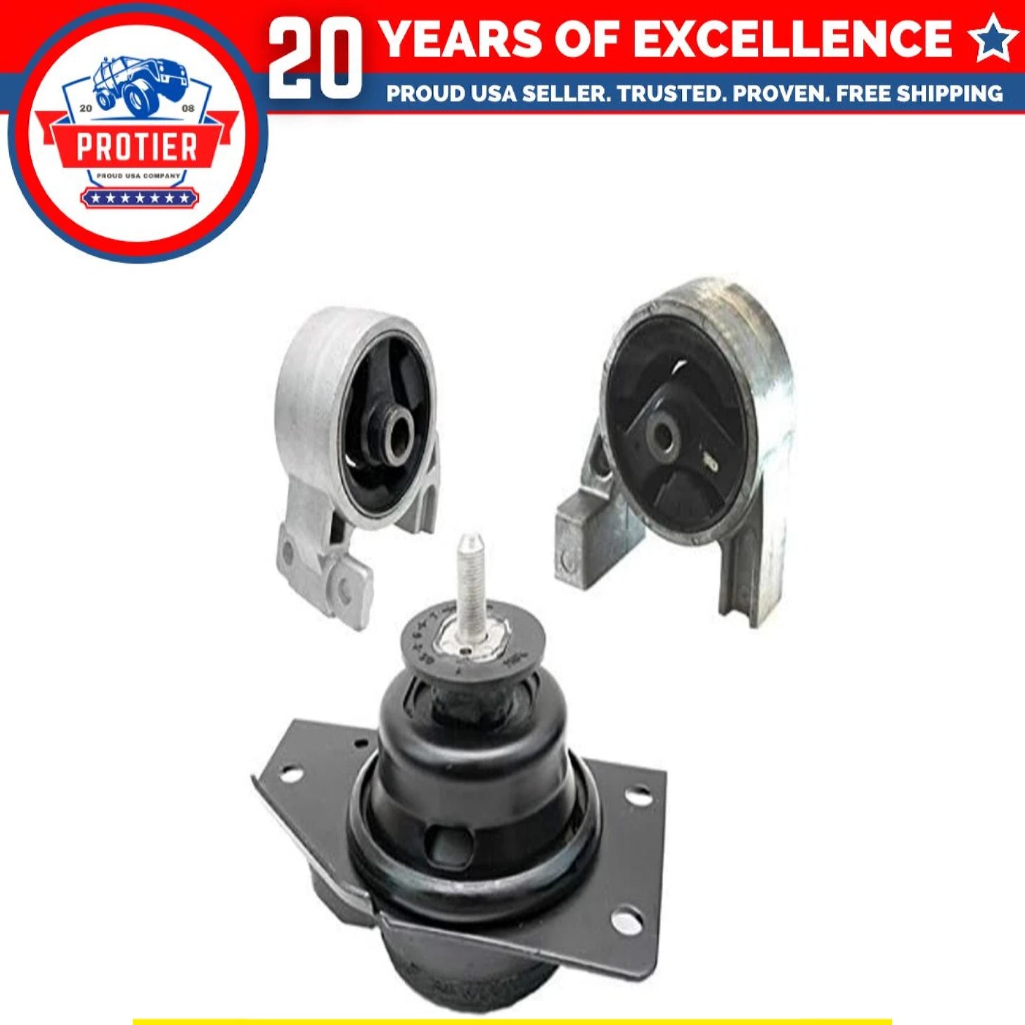 Engine Motor Mount 3PCS Set Fit 2006-2011 Hyundai Accent/ KIA Rio Rio5 1.6L 6B93BC-57