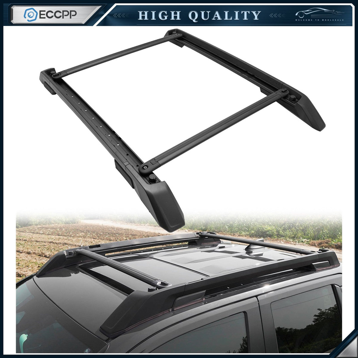 Roof Rack with Movable Cross Bars for 2024 2025 Toyota Tacoma 4 Door 6B93BC-57