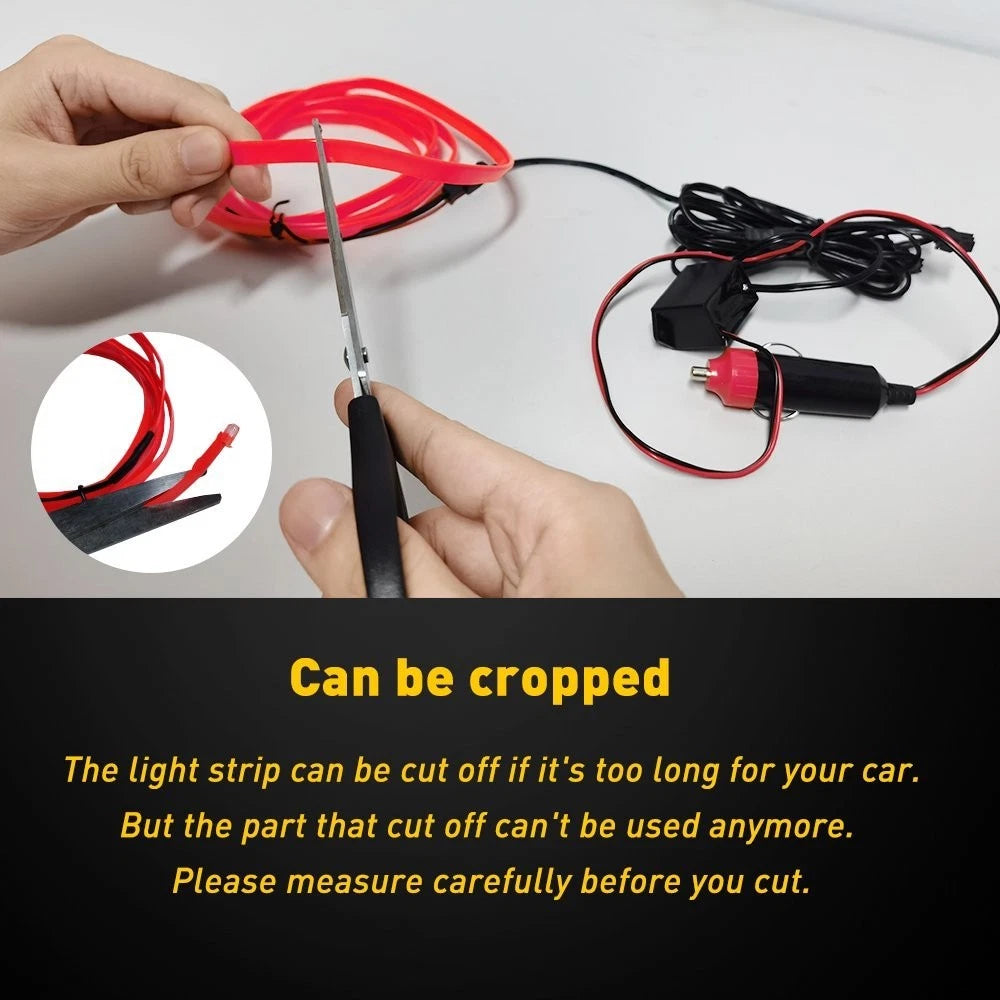 Red LED Car Accessories Interior Decor Atmosphere Wire Strip Light Lamp 5M EA 6B93BC-57