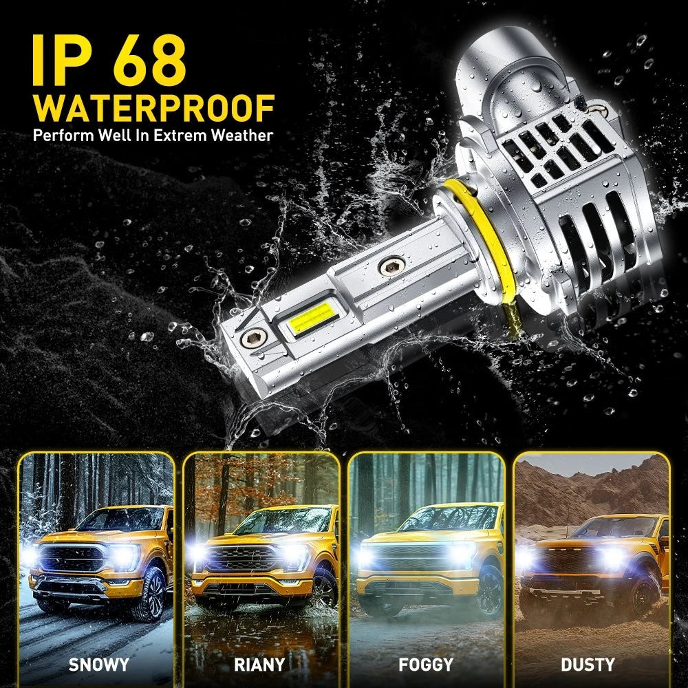 AUXITO Combo 4 9005 9006 LED Headlight Kit Bulbs High Low Beam White 60000LM M6S AUXITO