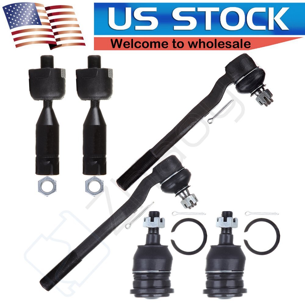 6Pc Upper Ball Joints Inner Outer Tie Rods Kit For 1996-2002 Toyota 4Runner KOEEP