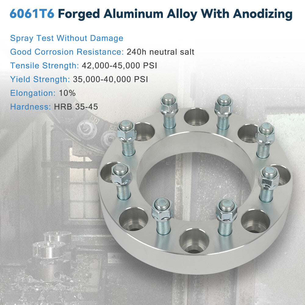 4Pcs 1.5" 8x180 to 8x6.5 Wheel Adapters 14x1.5 For Chevy 8x180 to 8x165.1 Wheels 6B93BC-57