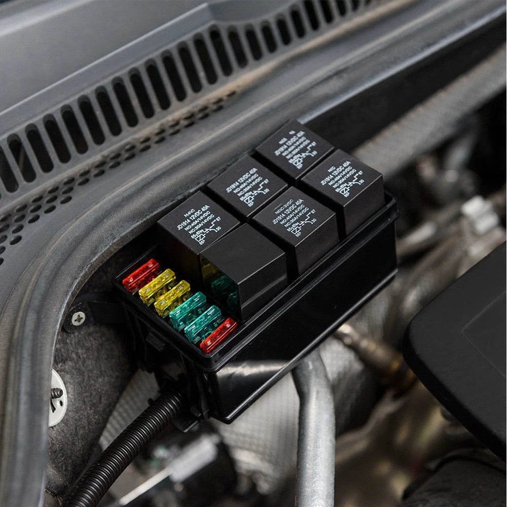 Universal Automotive Fuse Relay 12-Slot Holder Relay Box 6Relays ATC/ATO 6 Fuses 6B93BC-57
