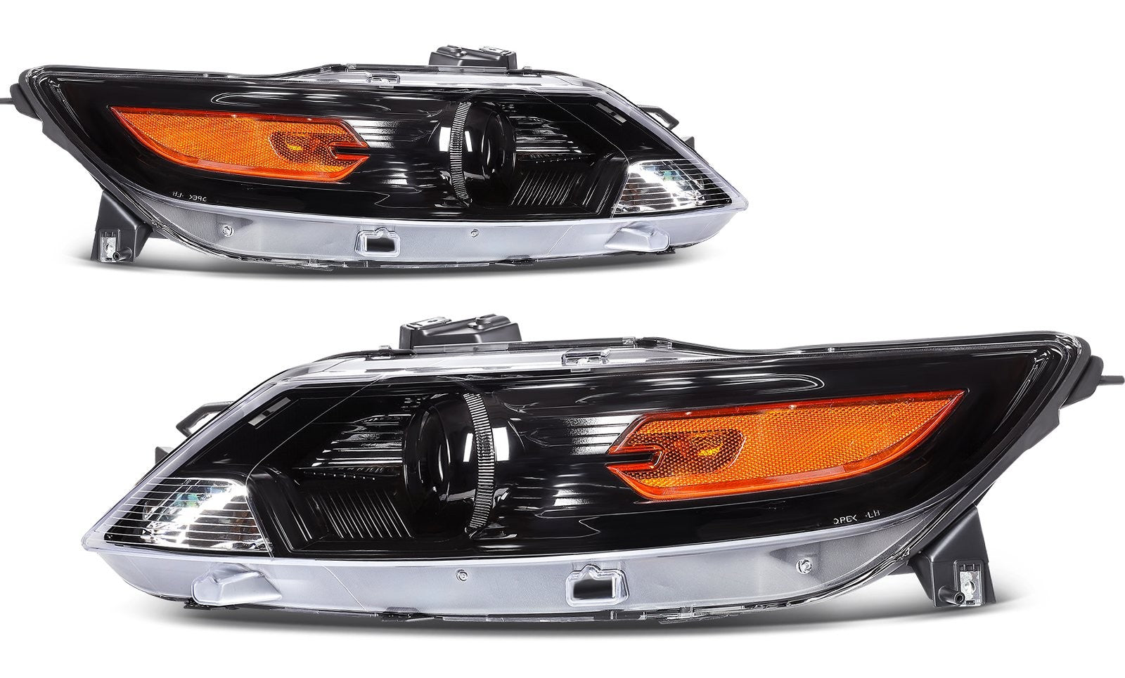 Pair Set Headlight Assembly For 2010-2012 Ford Taurus 3.5L Black w/Projector KOEEP