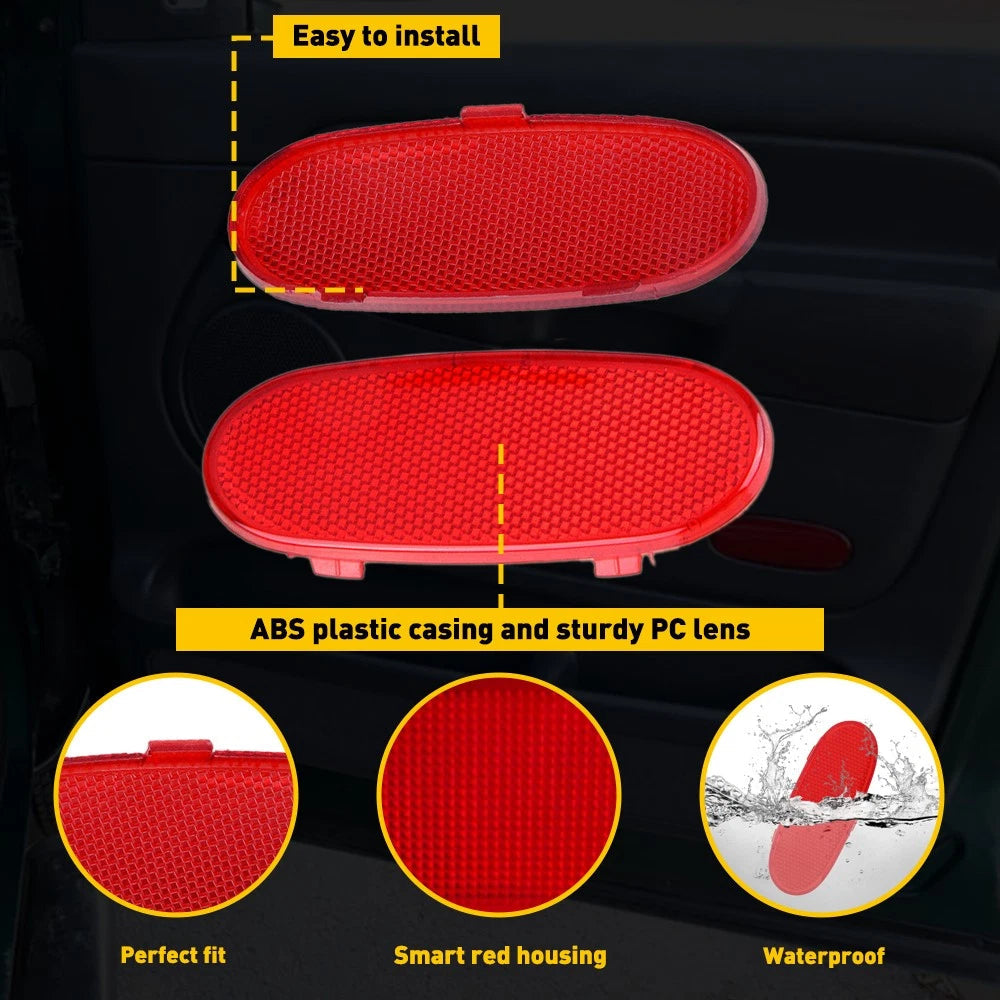 For 2002-2008 Dodge Ram Front 1500 Door Panel Reflector Light Interior Trim 2pcs 6B93BC-57