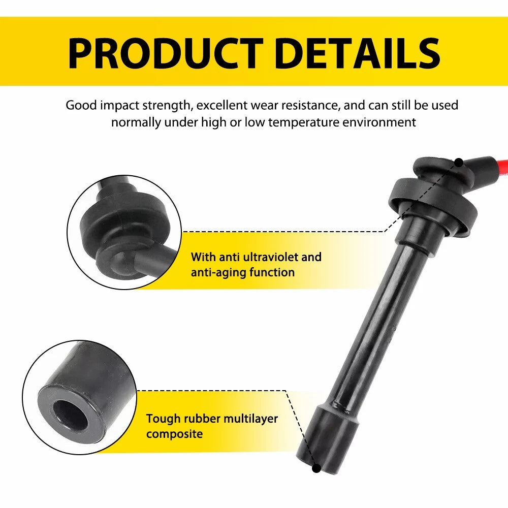 10.2mm Spark Plug Wires Set For 1994 95 96 97 98-2002 HONDA ACCORD SOHC L4 EOA 6B93BC-57