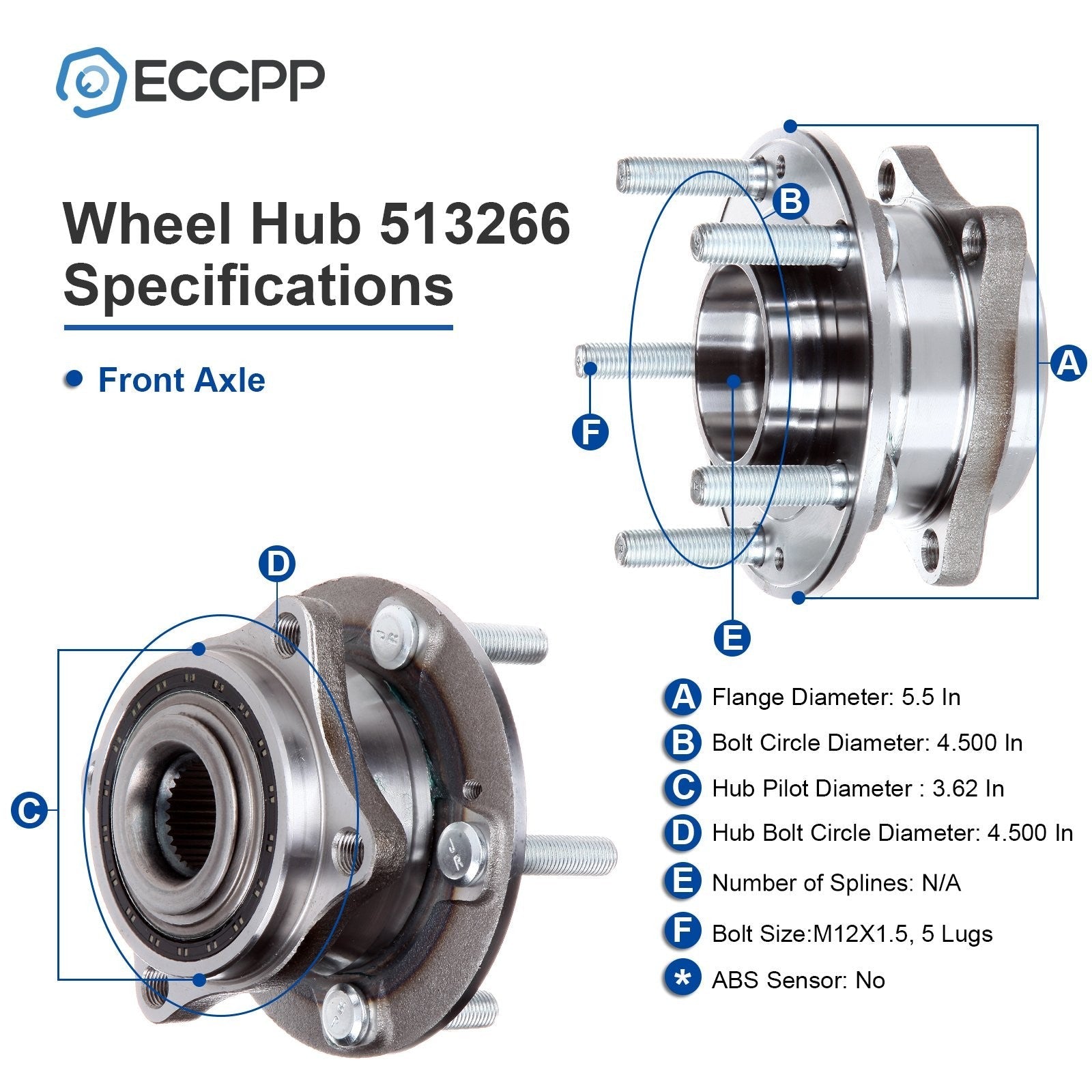 4 Front & Rear Wheel Hub Bearings Assembly For Hyundai Santa Fe Kia Sorento AWD 6B93BC-57