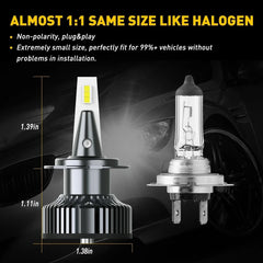 2x H7 LED Headlight Bulb Kit High Low Beam 20000LM Super Bright 6500K White EOA 6B93BC-57