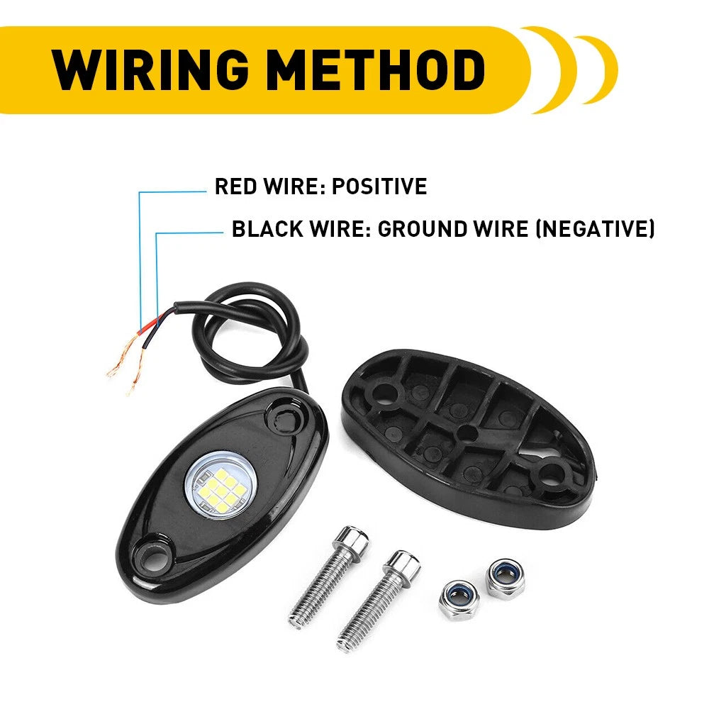 8X Rock LED Lights White Underbody Trail Glow Rig Lamp Offroad SUV Pickup Truck 6B93BC-57