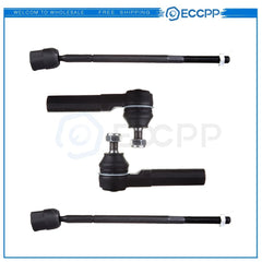 ECCPP Front Left & Right Side Inner + Outer Tie Rod Steering Linkage For Nissan