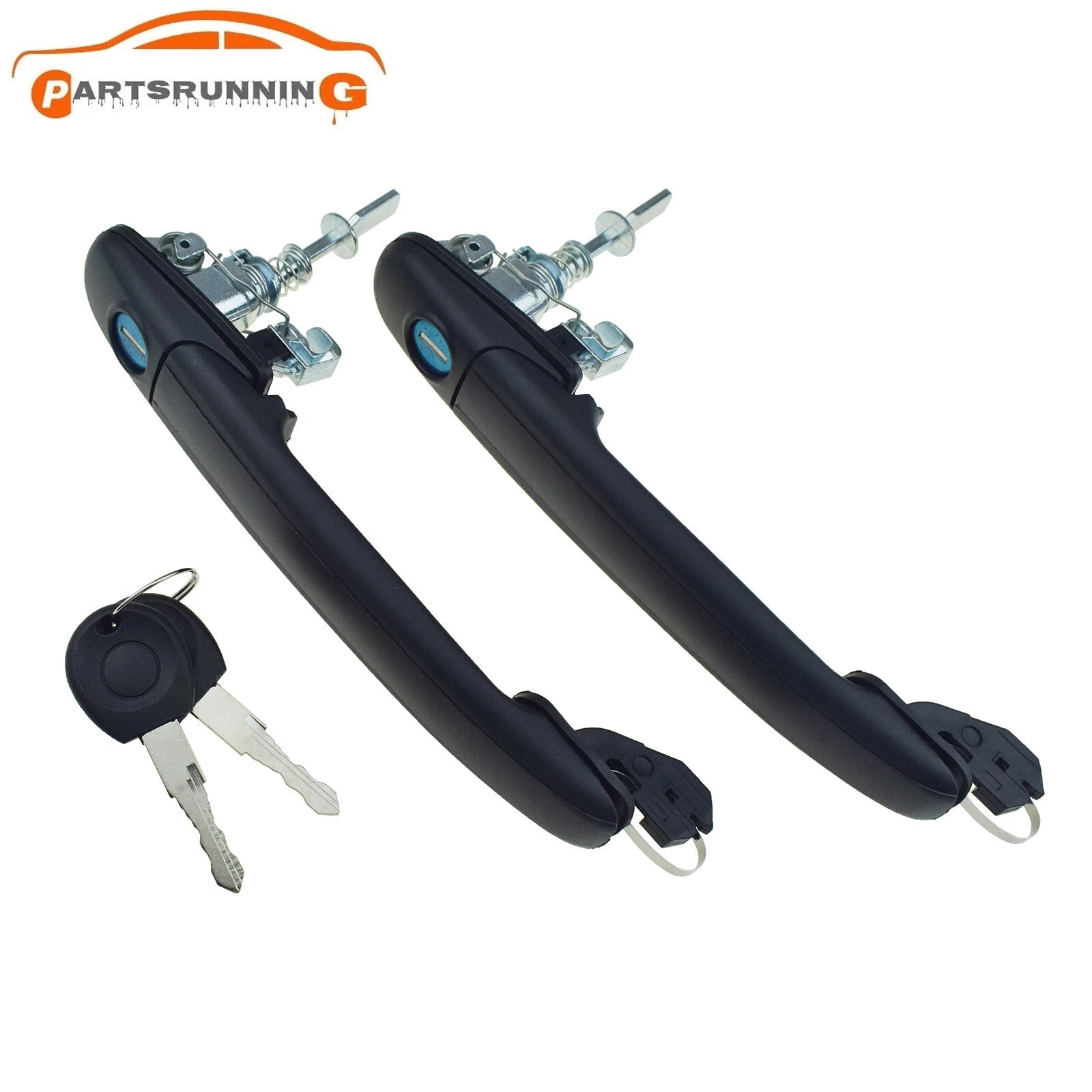 Front Left & Right Outer Door Handle w/ Keys For Ford Galaxy VW Polo Sharan Seat 6B93BC-57