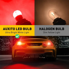 AUXITO Pair 1157 LED BULBS RED PARKING BRAKE LIGHT REVERSE 2057 2357 7528 BAY15D 6B93BC-57