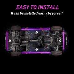 RGB LED Strip Under Car Tube Underglow Underbody System Neon Light Kit 5050 EOA 6B93BC-57