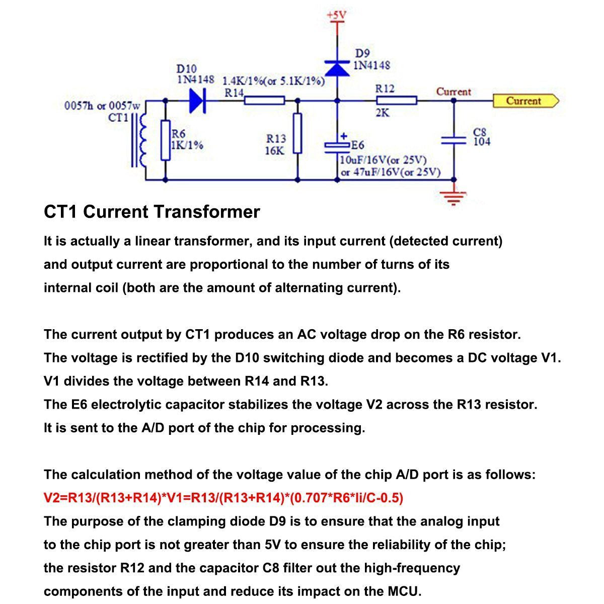 Air Conditioner Board Current Transformer Mutual Inductor Current Detection Coil