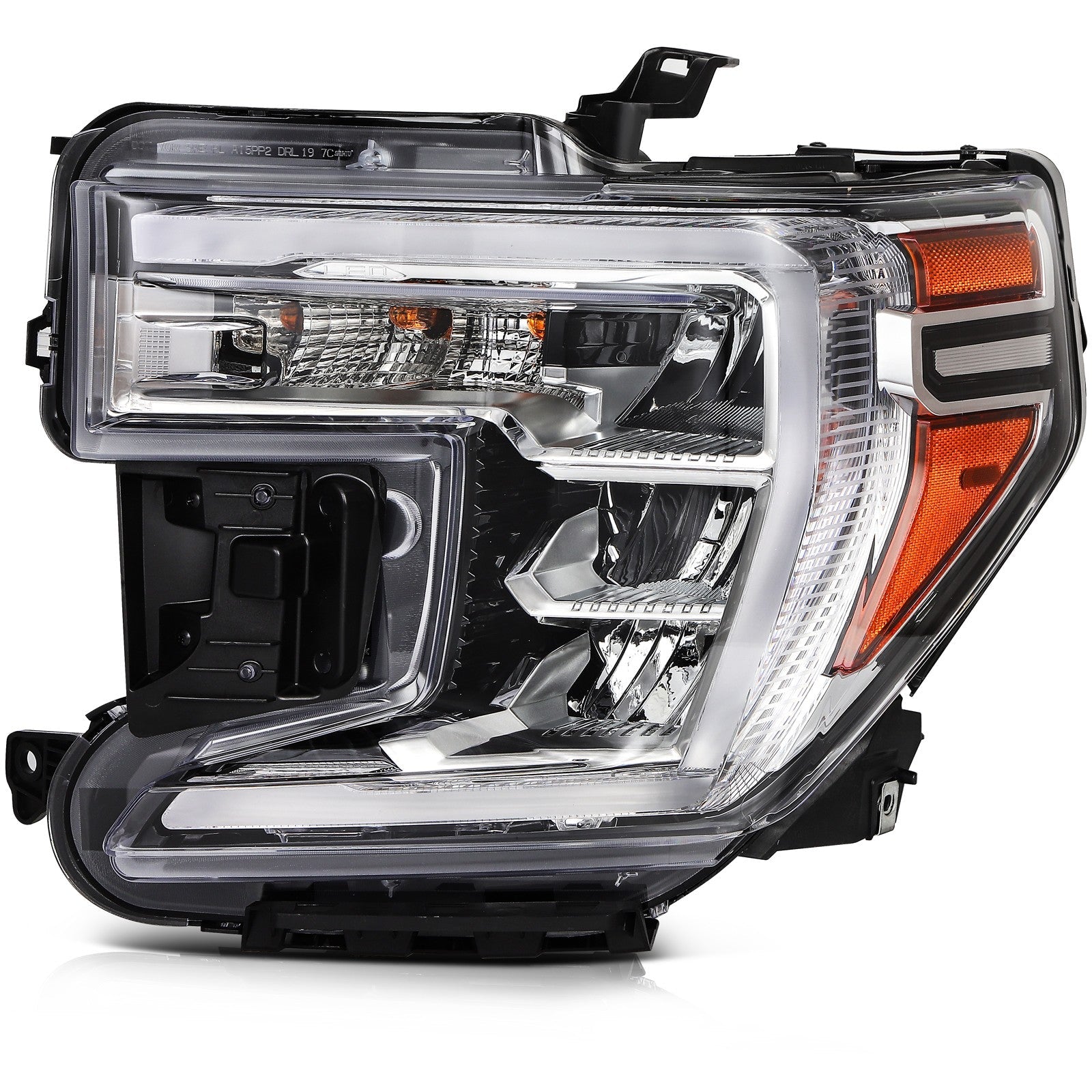 ECCPP LED Headlight Assembly For GMC Sierra 1500 2019-2022 Left Side Black Amber 6B93BC-57