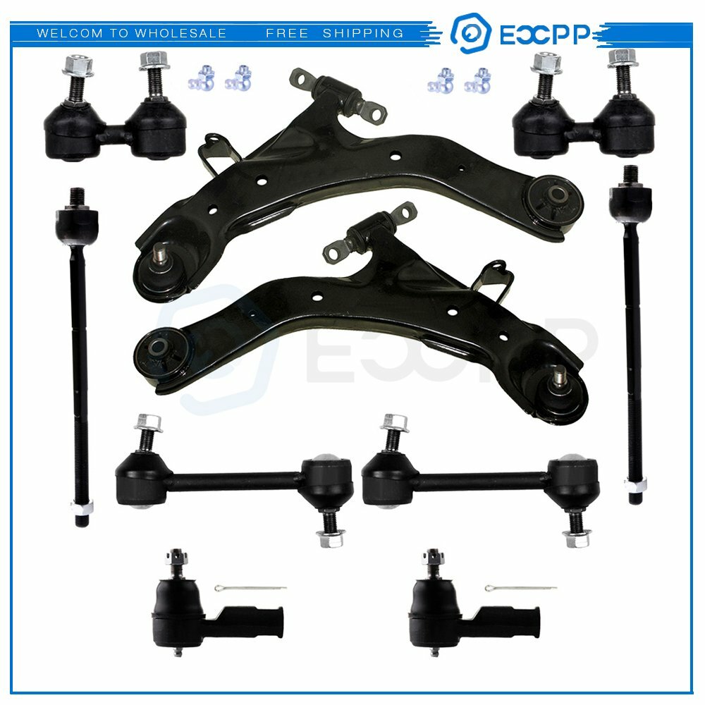 10x Front Control Arms Tie Rods Sway Bar End Links For 2001-2006 Hyundai Elantra 6B93BC-57