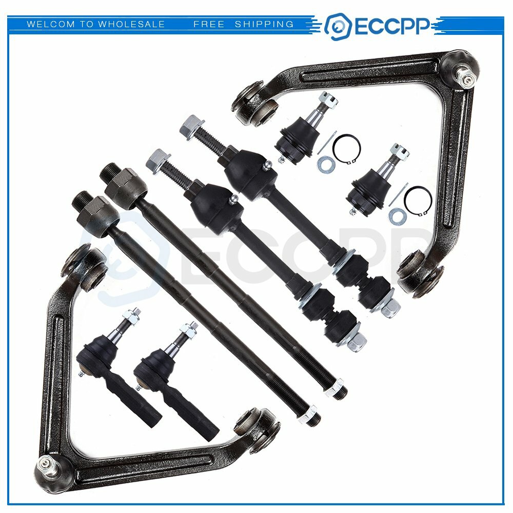 10pcs Fits 2002 -2005 Dodge Ram 1500 2WD Front Tie Rod Ends Ball Joints Sway Bar 6B93BC-57