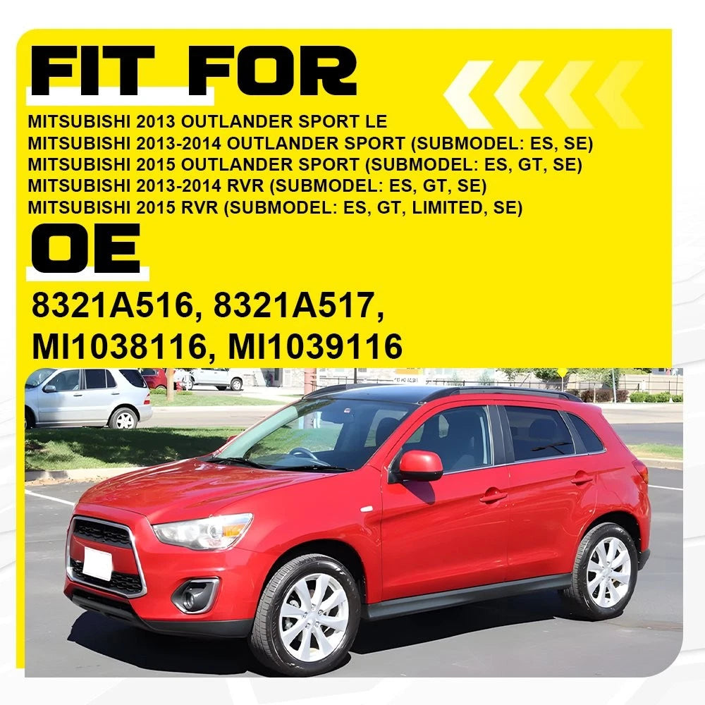 Left+Right Fog Light Bezel Lamp Cover For 2013-2015 Mitsubishi Outlander Sport A 6B93BC-57