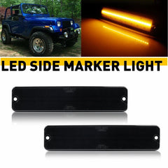 Smoked LED Fender Bumper Side Marker Lights For Jeep Wrangler YJ 1987-1995 EOA 6B93BC-57