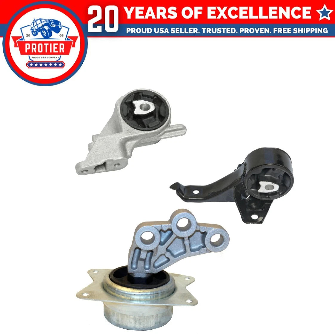 Transmission Mount 3PCS Set Fit 2004-2007 Chevrolet Malibu 2.2L Replaces A5357 6B93BC-57