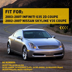 Switchback Sequential Turn Signal Side Marker Light For 03-07 Infiniti G35 Coupe 6B93BC-57