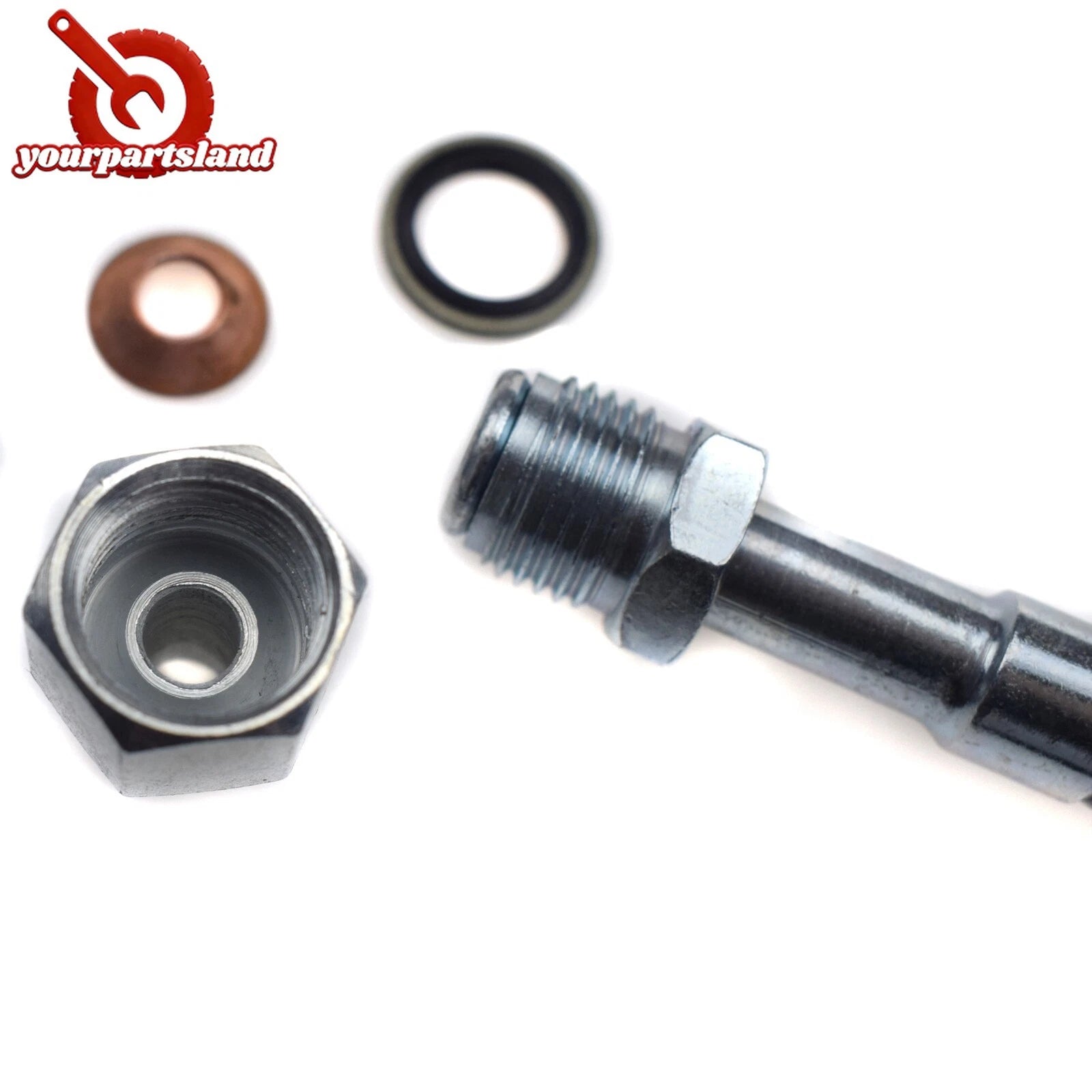 75CM Turbo Oil Feed Line Tube & 2 Connectors for 1989-98 Dodge Cummins 6BT 5.9L 6B93BC-57