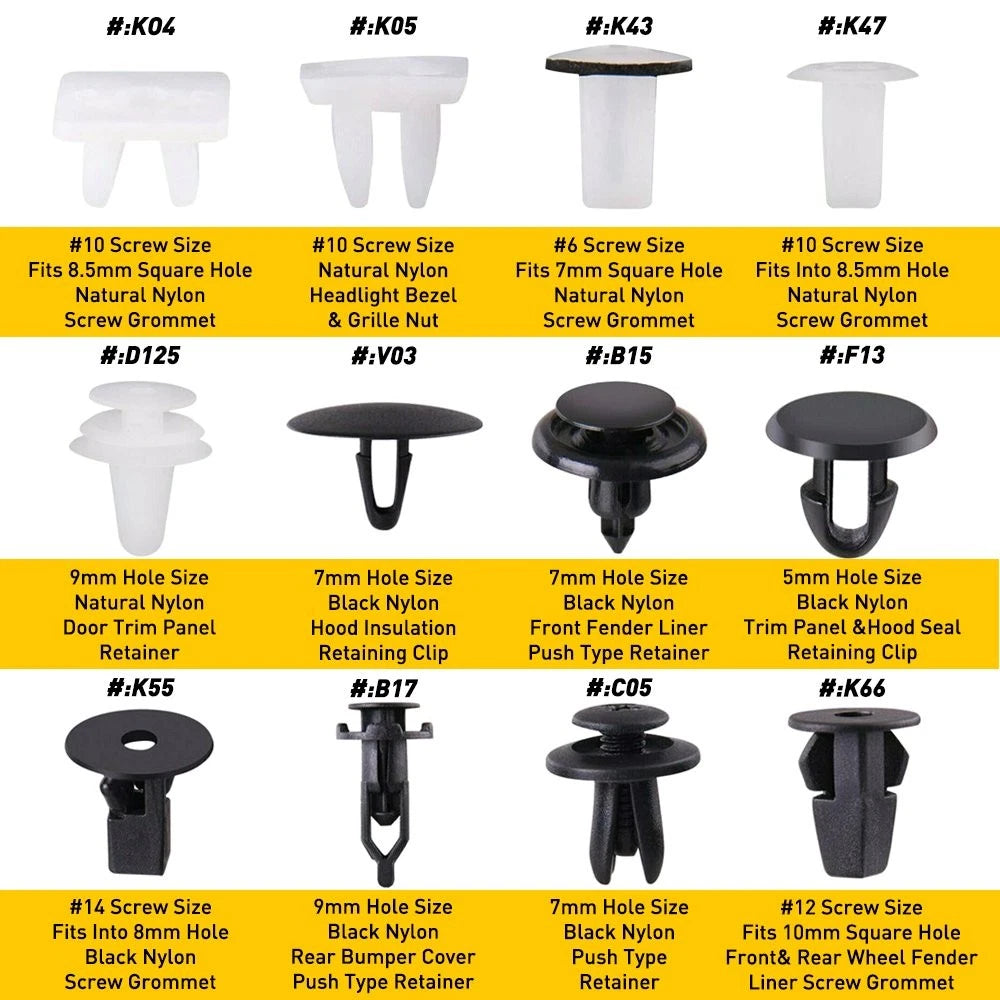317PCS For TOYOTA Fender Hood Door Bumper Trim Clips Retainer Body Kit 6B93BC-57
