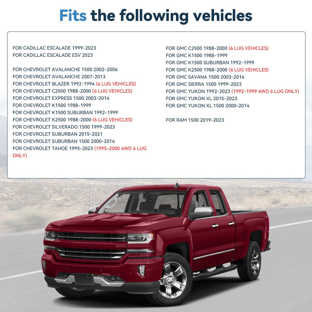 4 Pcs 1" 6x5.5 Wheel Spacers 12x1.5 For Chevy Silverado Sierra 1500 1999-2025 6B93BC-57